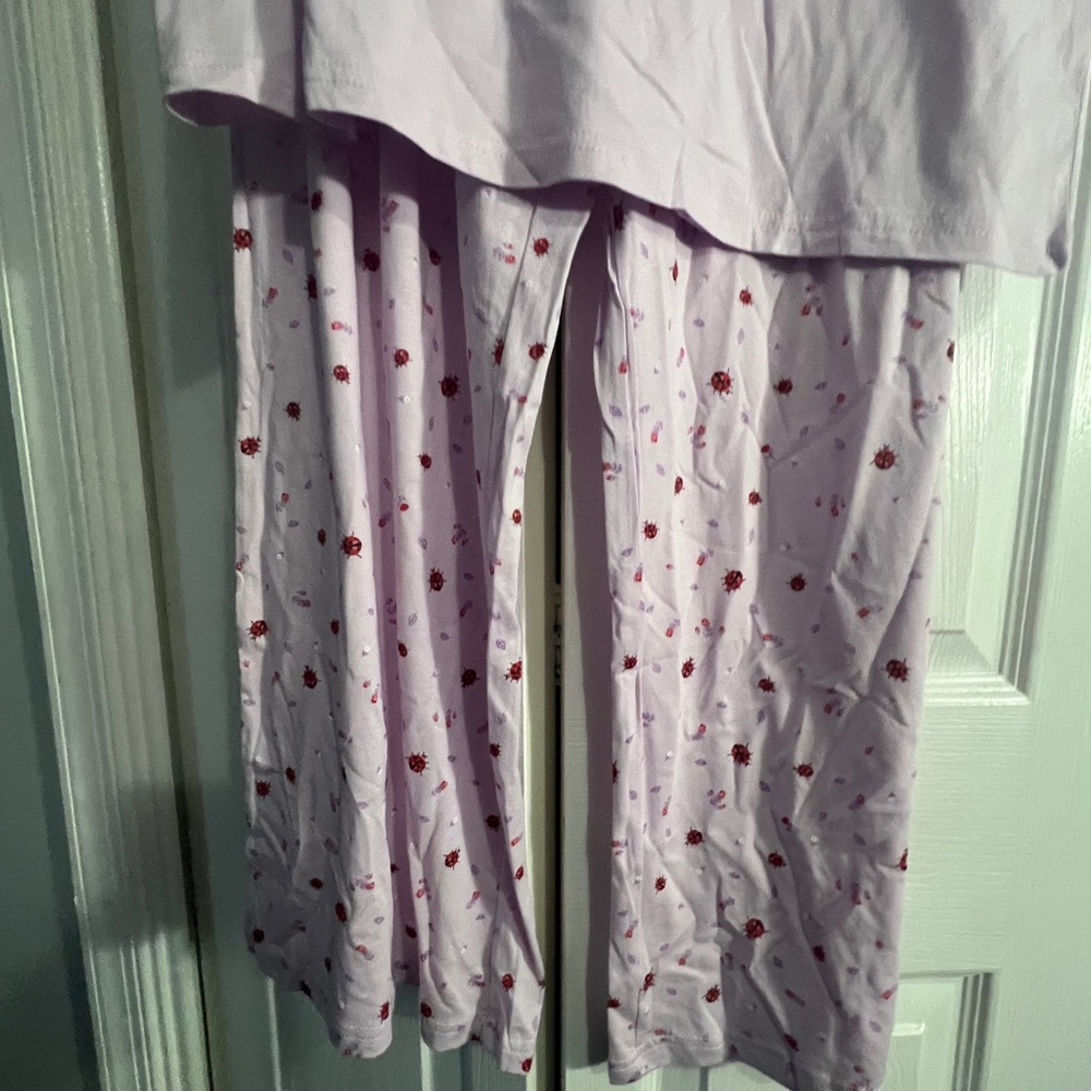 Rae Dunn Pink Pajama Set with Floral Pattern - Picture 2 of 13